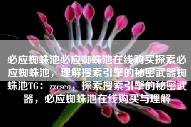 必应蜘蛛池必应蜘蛛池在线购买探索必应蜘蛛池，理解搜索引擎的秘密武器蜘蛛池TG：zzcseo，探索搜索引擎的秘密武器，必应蜘蛛池在线购买与理解