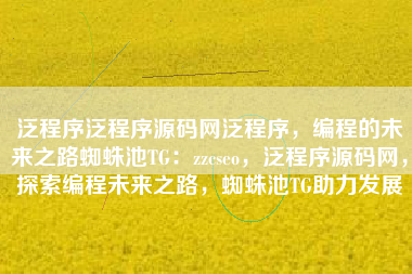 泛程序泛程序源码网泛程序，编程的未来之路蜘蛛池TG：zzcseo，泛程序源码网，探索编程未来之路，蜘蛛池TG助力发展
