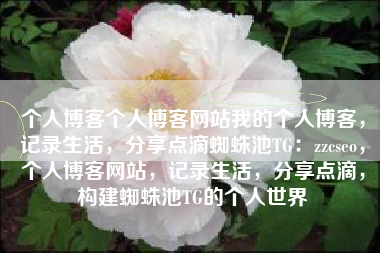 个人博客个人博客网站我的个人博客，记录生活，分享点滴蜘蛛池TG：zzcseo，个人博客网站，记录生活，分享点滴，构建蜘蛛池TG的个人世界