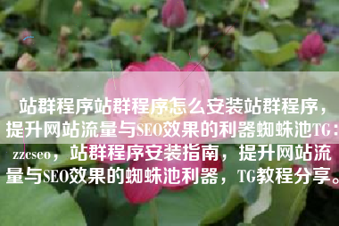 站群程序站群程序怎么安装站群程序，提升网站流量与SEO效果的利器蜘蛛池TG：zzcseo，站群程序安装指南，提升网站流量与SEO效果的蜘蛛池利器，TG教程分享。