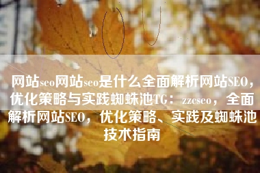 网站seo网站seo是什么全面解析网站SEO，优化策略与实践蜘蛛池TG：zzcseo，全面解析网站SEO，优化策略、实践及蜘蛛池技术指南