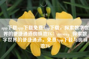 app下载app下载免费App下载，探索数字世界的便捷通道蜘蛛池TG：zzcseo，探索数字世界的便捷通道，免费App下载与蜘蛛池TG