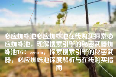 必应蜘蛛池必应蜘蛛池在线购买探索必应蜘蛛池，理解搜索引擎的秘密武器蜘蛛池TG：zzcseo，探索搜索引擎的秘密武器，必应蜘蛛池深度解析与在线购买指南