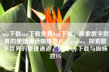 app下载app下载免费App下载，探索数字世界的便捷通道蜘蛛池TG：zzcseo，探索数字世界的便捷通道，免费App下载与蜘蛛池TG