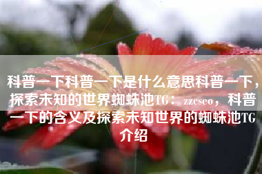 科普一下科普一下是什么意思科普一下，探索未知的世界蜘蛛池TG：zzcseo，科普一下的含义及探索未知世界的蜘蛛池TG介绍