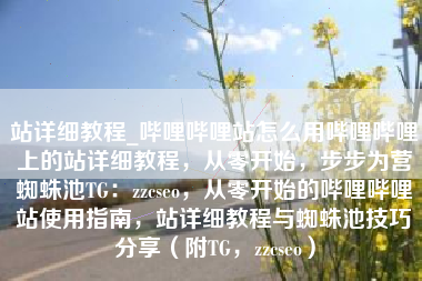站详细教程_哔哩哔哩站怎么用哔哩哔哩上的站详细教程，从零开始，步步为营蜘蛛池TG：zzcseo，从零开始的哔哩哔哩站使用指南，站详细教程与蜘蛛池技巧分享（附TG，zzcseo）