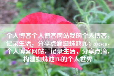 个人博客个人博客网站我的个人博客，记录生活，分享点滴蜘蛛池TG：zzcseo，个人博客网站，记录生活，分享点滴，构建蜘蛛池TG的个人世界
