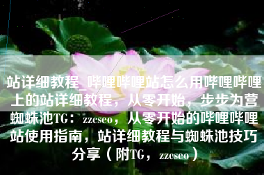 站详细教程_哔哩哔哩站怎么用哔哩哔哩上的站详细教程，从零开始，步步为营蜘蛛池TG：zzcseo，从零开始的哔哩哔哩站使用指南，站详细教程与蜘蛛池技巧分享（附TG，zzcseo）