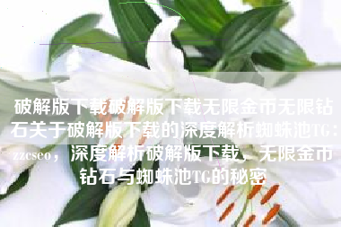 破解版下载破解版下载无限金币无限钻石关于破解版下载的深度解析蜘蛛池TG：zzcseo，深度解析破解版下载，无限金币钻石与蜘蛛池TG的秘密