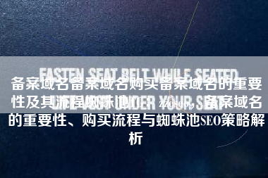 备案域名备案域名购买备案域名的重要性及其流程蜘蛛池TG：zzcseo，备案域名的重要性、购买流程与蜘蛛池SEO策略解析