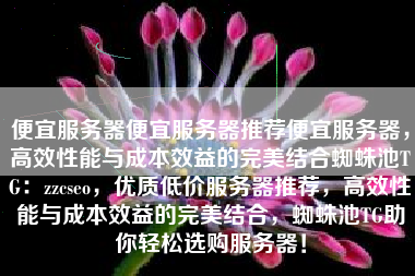 便宜服务器便宜服务器推荐便宜服务器，高效性能与成本效益的完美结合蜘蛛池TG：zzcseo，优质低价服务器推荐，高效性能与成本效益的完美结合，蜘蛛池TG助你轻松选购服务器！