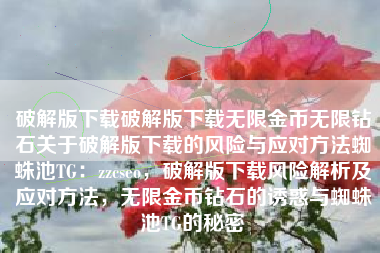 破解版下载破解版下载无限金币无限钻石关于破解版下载的风险与应对方法蜘蛛池TG：zzcseo，破解版下载风险解析及应对方法，无限金币钻石的诱惑与蜘蛛池TG的秘密