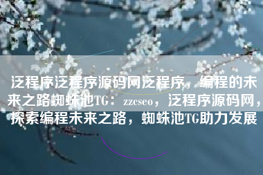 泛程序泛程序源码网泛程序，编程的未来之路蜘蛛池TG：zzcseo，泛程序源码网，探索编程未来之路，蜘蛛池TG助力发展