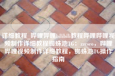详细教程_哔哩哔哩bilibili教程哔哩哔哩视频制作详细教程蜘蛛池TG：zzcseo，哔哩哔哩视频制作详细教程，蜘蛛池TG操作指南