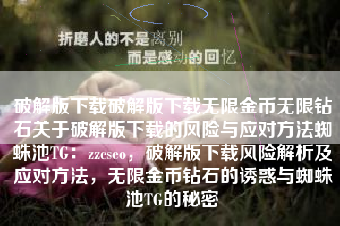 破解版下载破解版下载无限金币无限钻石关于破解版下载的风险与应对方法蜘蛛池TG：zzcseo，破解版下载风险解析及应对方法，无限金币钻石的诱惑与蜘蛛池TG的秘密