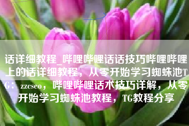 话详细教程_哔哩哔哩话话技巧哔哩哔哩上的话详细教程，从零开始学习蜘蛛池TG：zzcseo，哔哩哔哩话术技巧详解，从零开始学习蜘蛛池教程，TG教程分享