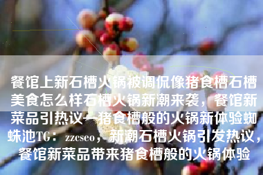 餐馆上新石槽火锅被调侃像猪食槽石槽美食怎么样石槽火锅新潮来袭，餐馆新菜品引热议—猪食槽般的火锅新体验蜘蛛池TG：zzcseo，新潮石槽火锅引发热议，餐馆新菜品带来猪食槽般的火锅体验