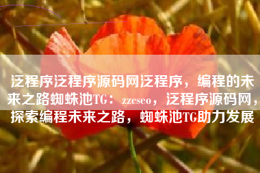 泛程序泛程序源码网泛程序，编程的未来之路蜘蛛池TG：zzcseo，泛程序源码网，探索编程未来之路，蜘蛛池TG助力发展