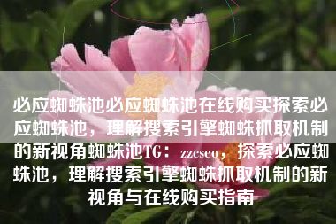 必应蜘蛛池必应蜘蛛池在线购买探索必应蜘蛛池，理解搜索引擎蜘蛛抓取机制的新视角蜘蛛池TG：zzcseo，探索必应蜘蛛池，理解搜索引擎蜘蛛抓取机制的新视角与在线购买指南