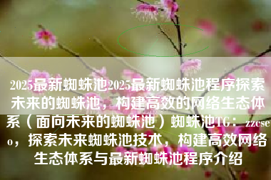 2025最新蜘蛛池2025最新蜘蛛池程序探索未来的蜘蛛池，构建高效的网络生态体系（面向未来的蜘蛛池）蜘蛛池TG：zzcseo，探索未来蜘蛛池技术，构建高效网络生态体系与最新蜘蛛池程序介绍