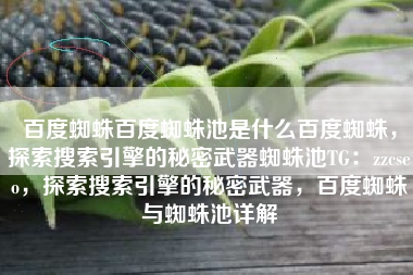 百度蜘蛛百度蜘蛛池是什么百度蜘蛛，探索搜索引擎的秘密武器蜘蛛池TG：zzcseo，探索搜索引擎的秘密武器，百度蜘蛛与蜘蛛池详解