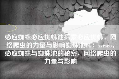 必应蜘蛛必应蜘蛛池探索必应蜘蛛，网络爬虫的力量与影响蜘蛛池TG：zzcseo，必应蜘蛛与蜘蛛池的秘密，网络爬虫的力量与影响