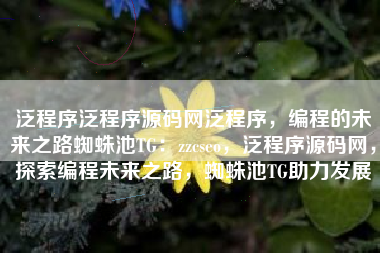泛程序泛程序源码网泛程序，编程的未来之路蜘蛛池TG：zzcseo，泛程序源码网，探索编程未来之路，蜘蛛池TG助力发展