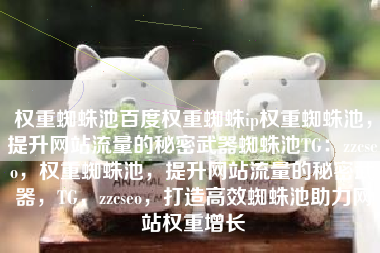 权重蜘蛛池百度权重蜘蛛ip权重蜘蛛池，提升网站流量的秘密武器蜘蛛池TG：zzcseo，权重蜘蛛池，提升网站流量的秘密武器，TG，zzcseo，打造高效蜘蛛池助力网站权重增长
