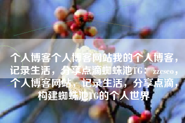 个人博客个人博客网站我的个人博客，记录生活，分享点滴蜘蛛池TG：zzcseo，个人博客网站，记录生活，分享点滴，构建蜘蛛池TG的个人世界