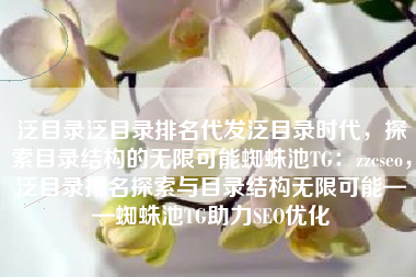 泛目录泛目录排名代发泛目录时代，探索目录结构的无限可能蜘蛛池TG：zzcseo，泛目录排名探索与目录结构无限可能——蜘蛛池TG助力SEO优化