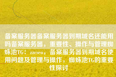 备案服务器备案服务器到期域名还能用吗备案服务器，重要性、操作与管理蜘蛛池TG：zzcseo，备案服务器到期域名使用问题及管理与操作，蜘蛛池TG的重要性探讨