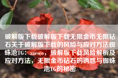 破解版下载破解版下载无限金币无限钻石关于破解版下载的风险与应对方法蜘蛛池TG：zzcseo，破解版下载风险解析及应对方法，无限金币钻石的诱惑与蜘蛛池TG的秘密
