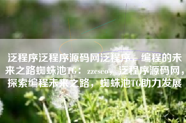 泛程序泛程序源码网泛程序，编程的未来之路蜘蛛池TG：zzcseo，泛程序源码网，探索编程未来之路，蜘蛛池TG助力发展