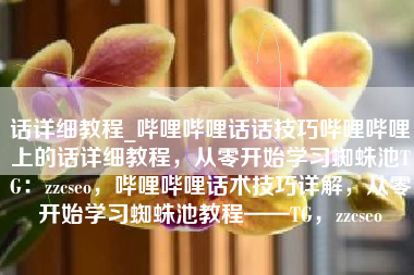 话详细教程_哔哩哔哩话话技巧哔哩哔哩上的话详细教程，从零开始学习蜘蛛池TG：zzcseo，哔哩哔哩话术技巧详解，从零开始学习蜘蛛池教程——TG，zzcseo