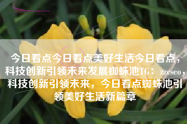 今日看点今日看点美好生活今日看点，科技创新引领未来发展蜘蛛池TG：zzcseo，科技创新引领未来，今日看点蜘蛛池引领美好生活新篇章