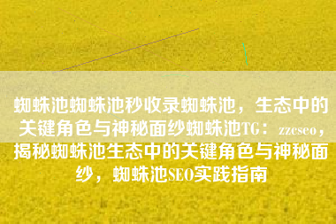 蜘蛛池蜘蛛池秒收录蜘蛛池，生态中的关键角色与神秘面纱蜘蛛池TG：zzcseo，揭秘蜘蛛池生态中的关键角色与神秘面纱，蜘蛛池SEO实践指南