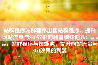 站群程序站群程序出售站群程序，提升网站流量与SEO效果的利器蜘蛛池TG：zzcseo，站群程序与蜘蛛池，提升网站流量与SEO效果的利器