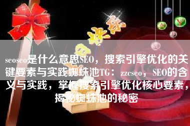 seoseo是什么意思SEO，搜索引擎优化的关键要素与实践蜘蛛池TG：zzcseo，SEO的含义与实践，掌握搜索引擎优化核心要素，揭秘蜘蛛池的秘密
