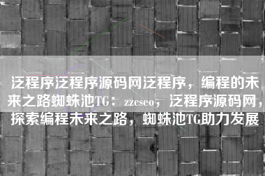 泛程序泛程序源码网泛程序，编程的未来之路蜘蛛池TG：zzcseo，泛程序源码网，探索编程未来之路，蜘蛛池TG助力发展