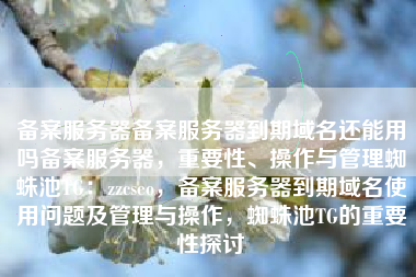 备案服务器备案服务器到期域名还能用吗备案服务器，重要性、操作与管理蜘蛛池TG：zzcseo，备案服务器到期域名使用问题及管理与操作，蜘蛛池TG的重要性探讨