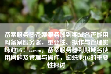备案服务器备案服务器到期域名还能用吗备案服务器，重要性、操作与管理蜘蛛池TG：zzcseo，备案服务器到期域名使用问题及管理与操作，蜘蛛池TG的重要性探讨