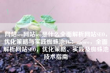 网站seo网站seo是什么全面解析网站SEO，优化策略与实践蜘蛛池TG：zzcseo，全面解析网站SEO，优化策略、实践及蜘蛛池技术指南