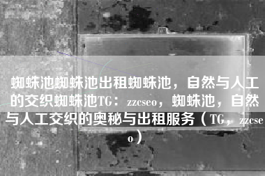 蜘蛛池蜘蛛池出租蜘蛛池，自然与人工的交织蜘蛛池TG：zzcseo，蜘蛛池，自然与人工交织的奥秘与出租服务（TG，zzcseo）