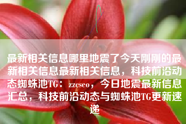 最新相关信息哪里地震了今天刚刚的最新相关信息最新相关信息，科技前沿动态蜘蛛池TG：zzcseo，今日地震最新信息汇总，科技前沿动态与蜘蛛池TG更新速递
