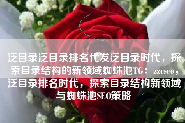 泛目录泛目录排名代发泛目录时代，探索目录结构的新领域蜘蛛池TG：zzcseo，泛目录排名时代，探索目录结构新领域与蜘蛛池SEO策略