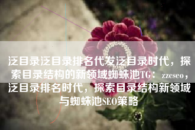 泛目录泛目录排名代发泛目录时代，探索目录结构的新领域蜘蛛池TG：zzcseo，泛目录排名时代，探索目录结构新领域与蜘蛛池SEO策略