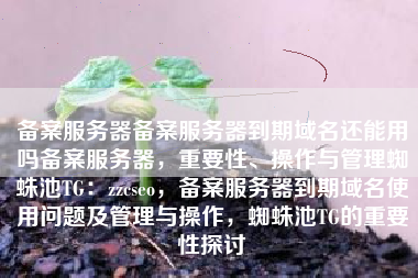 备案服务器备案服务器到期域名还能用吗备案服务器，重要性、操作与管理蜘蛛池TG：zzcseo，备案服务器到期域名使用问题及管理与操作，蜘蛛池TG的重要性探讨