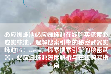 必应蜘蛛池必应蜘蛛池在线购买探索必应蜘蛛池，理解搜索引擎的秘密武器蜘蛛池TG：zzcseo，探索搜索引擎的秘密武器，必应蜘蛛池深度解析与在线购买指南