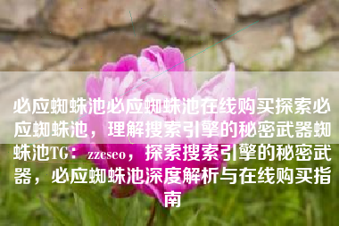 必应蜘蛛池必应蜘蛛池在线购买探索必应蜘蛛池，理解搜索引擎的秘密武器蜘蛛池TG：zzcseo，探索搜索引擎的秘密武器，必应蜘蛛池深度解析与在线购买指南