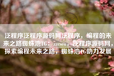 泛程序泛程序源码网泛程序，编程的未来之路蜘蛛池TG：zzcseo，泛程序源码网，探索编程未来之路，蜘蛛池TG助力发展